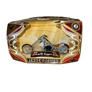 2006 West Coast Choppers Jesse James Gold Digger Light Blue Gold Flames